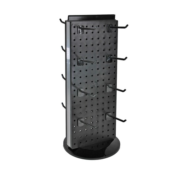 Revolving 8''W x 20.625''H Pegboard Counter Display w/16 4''Hooks